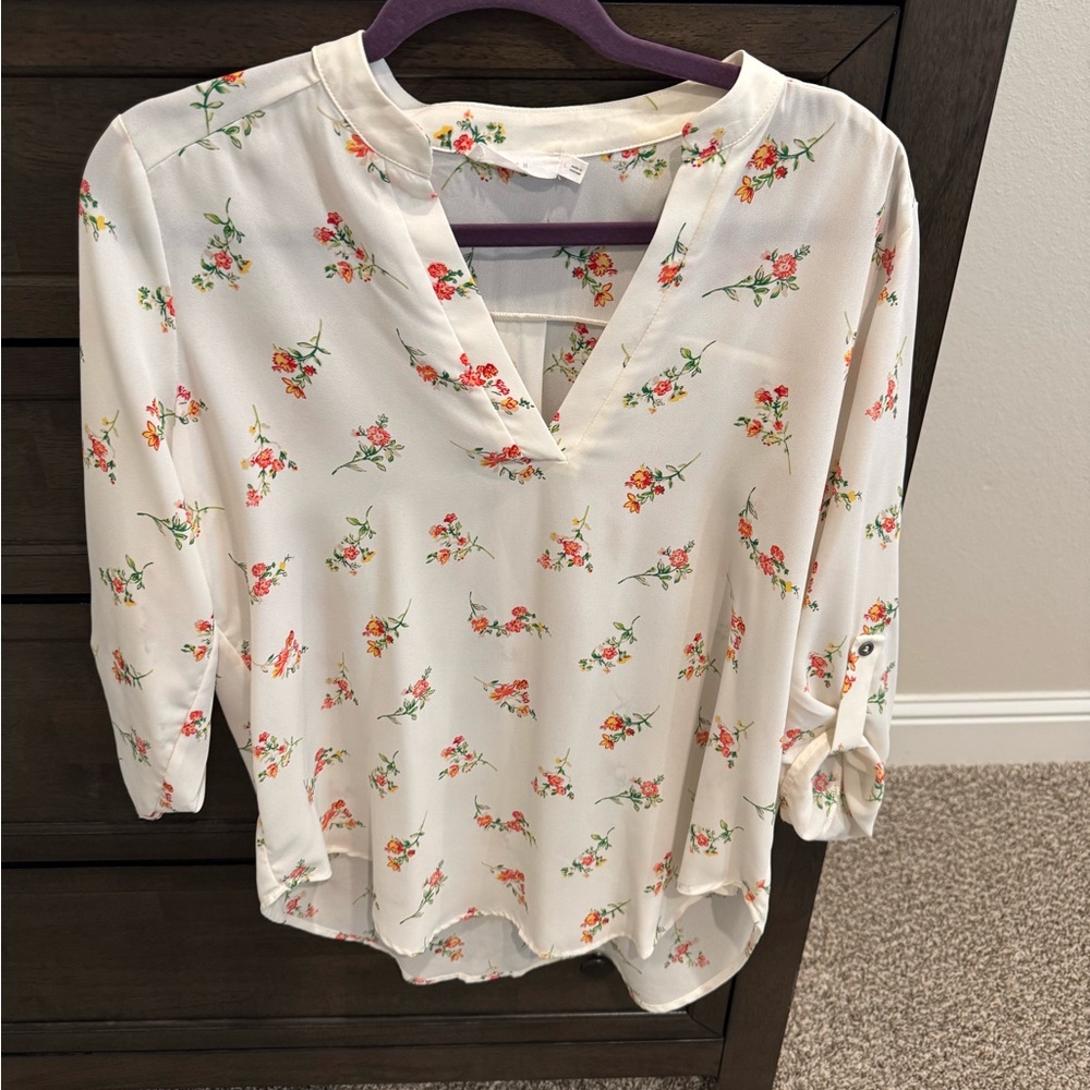 Lush Cream Floral Blouse